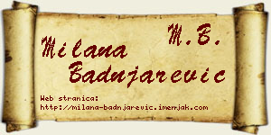 Milana Badnjarević vizit kartica